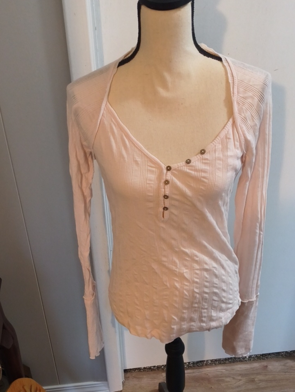 We The Free Ribbed Henley Top